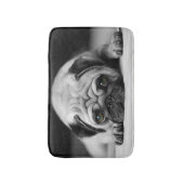 Trauriger Mops Badematte (Vorderseite Vertikal)