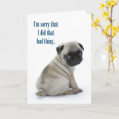 Trauriger Mops Karte (Gelbe Blume)