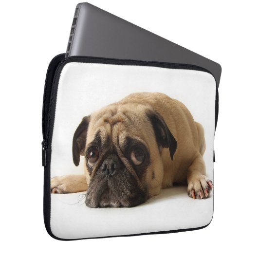 Trauriger Mops Laptopschutzhülle (Vorne Rechts)