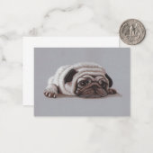 Trauriger Mops Mitteilungskarte (Vorderseite/Rückseite Beispiel)