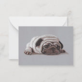 Trauriger Mops Mitteilungskarte (Vorderseite)