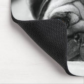 Trauriger Mops Mousepad (Ecke)