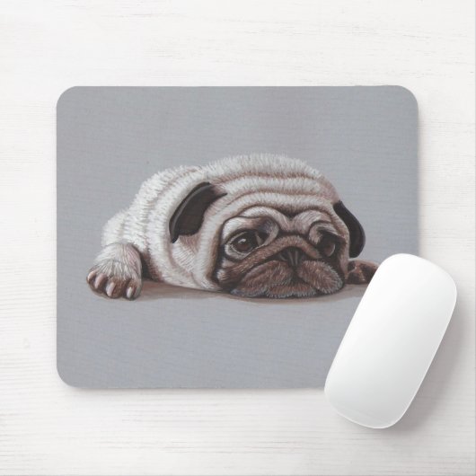 Trauriger Mops Mousepad (Mit Mouse)