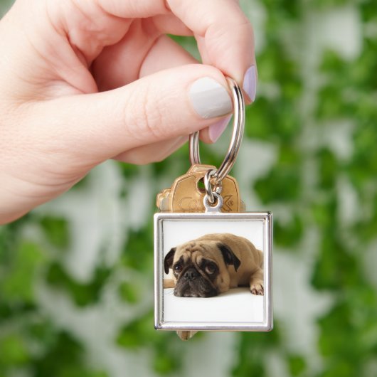 Trauriger Mops Schlüsselanhänger (Hand)