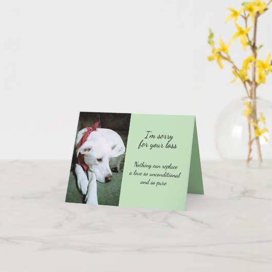 Trauriger Niedlicher Weißer Hund Entschuldigung fü Karte (Gelbe Blume)