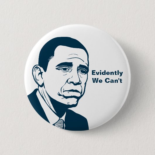 Trauriger Obama-Knopf Button (Vorderseite)