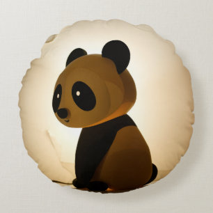 Trauriger Panda Rundes Kissen