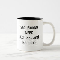 Trauriger Pandas BEDARF Kaffee… und Bambus!