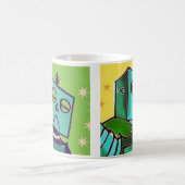 Trauriger Roboter/glückliche Roboter-Kaffee-Tasse Tasse (Mittel)
