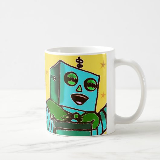 Trauriger Roboter/glückliche Roboter-Kaffee-Tasse Tasse (Rechts)