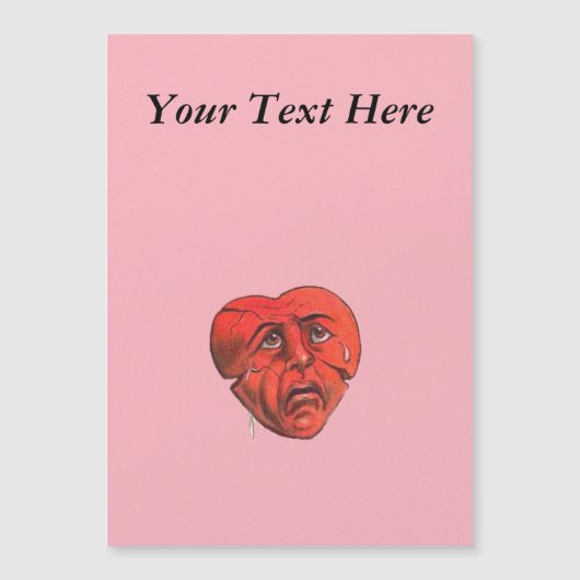 Trauriger roter Herzschlag Magnetkarte (Vorderseite)