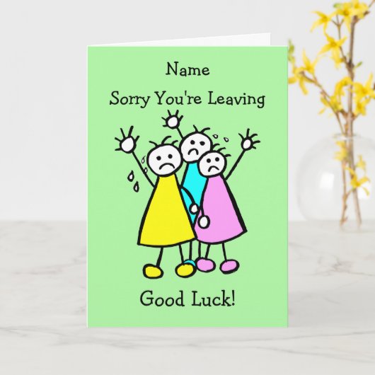 Trauriger Ruf Entschuldigung Verlassend Viel Glück Karte (Gelbe Blume)