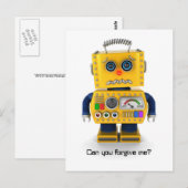 Trauriger Spielzeugroboter Postkarte (Vorne/Hinten)