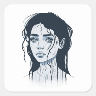 Trauriger Sticker