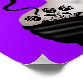 Trauriger Tag des Toten Mädchen auf Lila Poster (Ecke)