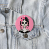 Trauriger Tag des toten Mädchens auf Rosa Button (Beispiel)