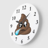 Trauriger Tear Kacke Emoji Große Wanduhr (Winkel)