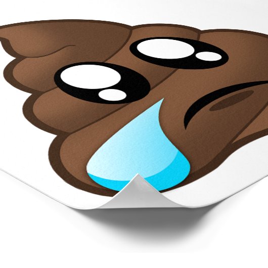 Trauriger Tear Kacke Emoji Poster (Ecke)