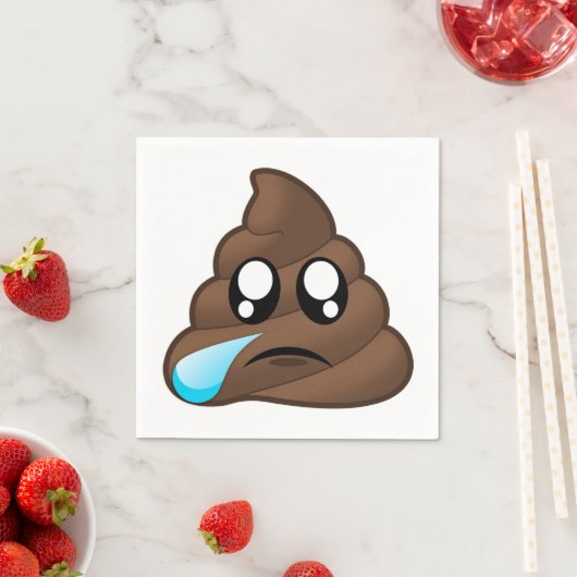 Trauriger Tear Kacke Emoji Serviette (Beispiel)