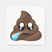 Trauriger Tear Kacke Emoji Serviette (Vorderseite)