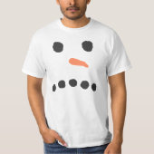Trauriger unglücklicher Schneemann-Gesicht Bah T-Shirt (Vorderseite)