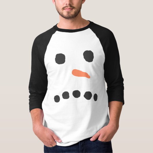 Trauriger unglücklicher Schneemann-Gesicht Bah T-Shirt (Vorderseite)