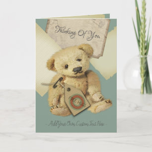 Trauriger Vintage-Teddybär Karte