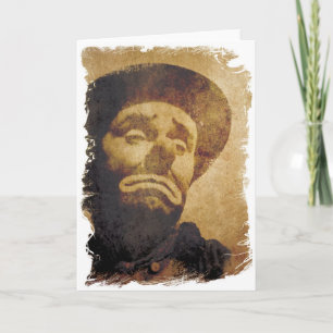 Trauriger Vintager Zirkus-Clown Karte