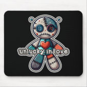 Trauriger VOODOO-Puppenbär UNLUCKY in LIEBE Mousepad (Vorne)