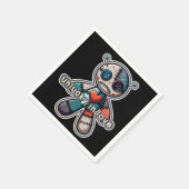 Trauriger VOODOO-Puppenbär UNLUCKY in LIEBE Serviette (Ecke)