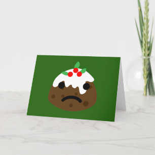 trauriger Weihnachtspudding Feiertagskarte