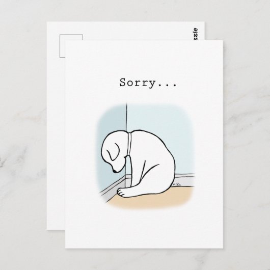 Trauriger Welpe Entschuldigung entschuldigen Sie m Postkarte (Vorne/Hinten)