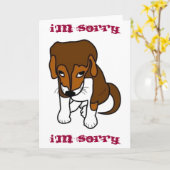 Trauriger Welpe Karte (Gelbe Blume)