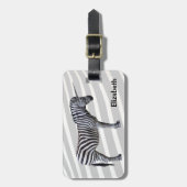 Trauriger Zebra-Einhorn-Gepäckanhänger Gepäckanhänger (Vorderseite vertikal)