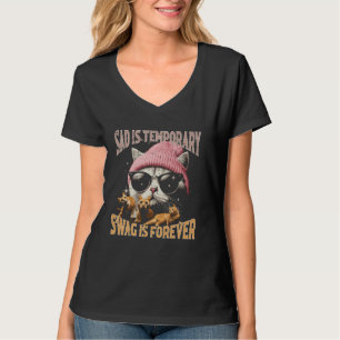 Trauriger zeitweiliger Schwanz für immer Katze Fun T-Shirt