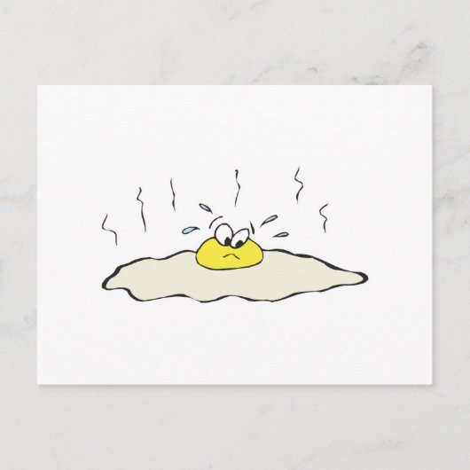 Trauriges albernes Ei gebraten Postkarte (Vorderseite)