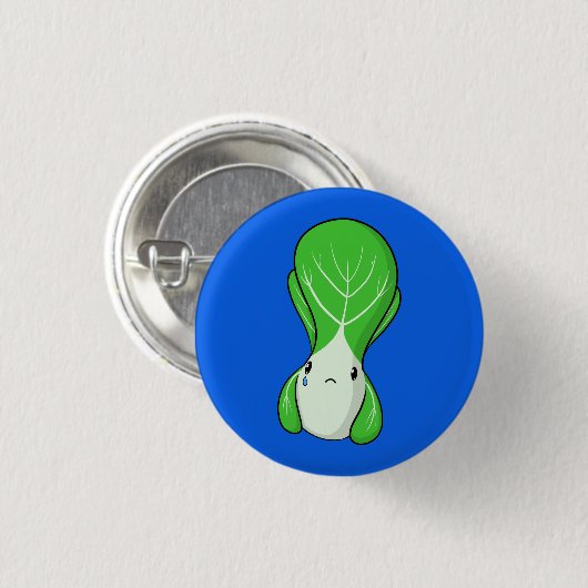 Trauriges Bok Choy Button (Vorne & Hinten)