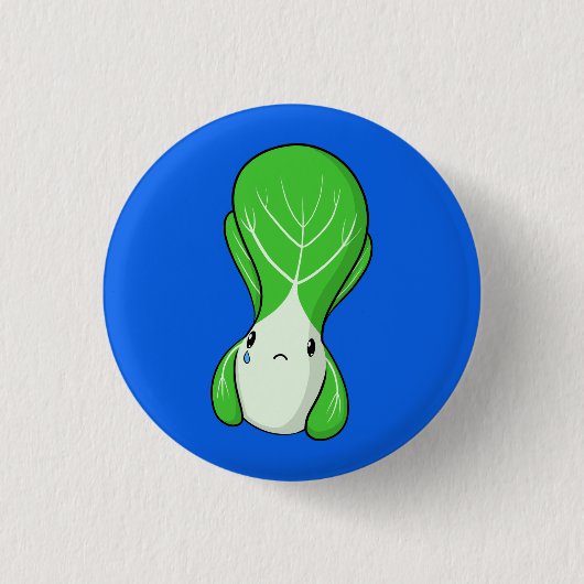 Trauriges Bok Choy Button (Vorderseite)