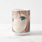 Trauriges braunes Haar smaragdgrüne Augen Anime Ma Verwandlungstasse (Zentrum)