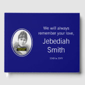 Trauriges, einfaches Bestattungsguestbook; individ Gästebuch (Vorderseite)