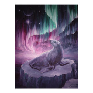 Trauriges einsames Siegel Fotodruck