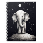 Trauriges Elephant Moon-Notebook Notizblock (Vorderseite)