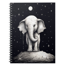 Trauriges Elephant Moon-Notebook