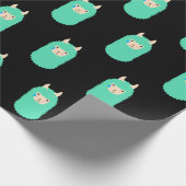 Trauriges Emoji Lama Geschenkpapier (Ecke)