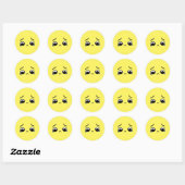 Trauriges Gefühl in Emoji-Gelb Runder Aufkleber (Blatt)