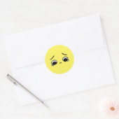 Trauriges Gefühl in Emoji-Gelb Runder Aufkleber (Umschlag)