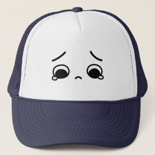 Trauriges Gesicht Gefühl Down Emoji Truckerkappe