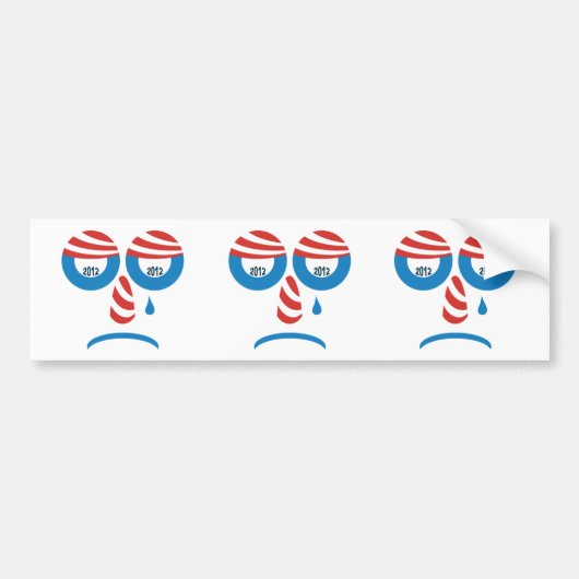 Trauriges Gesicht Obama 2012 Autoaufkleber (Vorne)