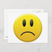 Trauriges Gesicht Postkarte (Vorne/Hinten)