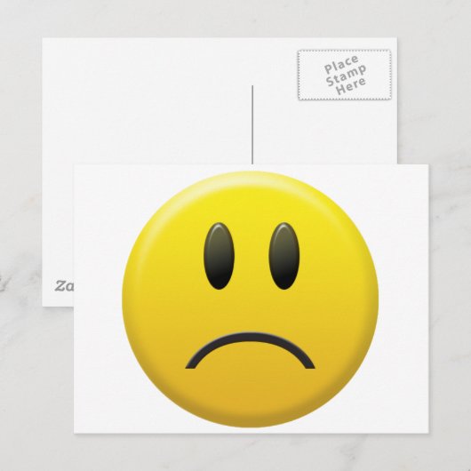 Trauriges Gesicht Postkarte (Vorne/Hinten)
